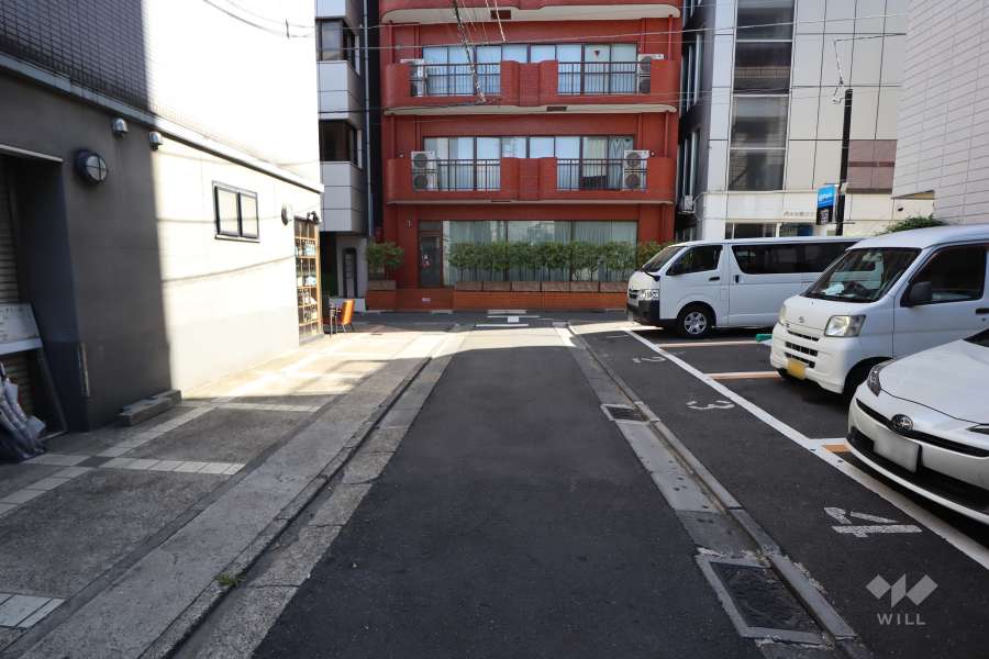 敷地北西側の前面道路（南西側から）