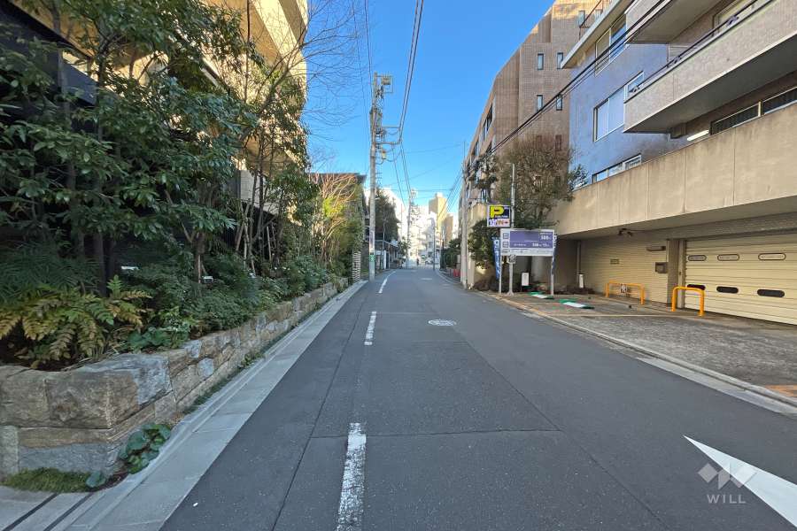 敷地東側の前面道路（南側から）
