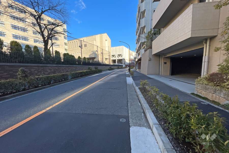 敷地西側の前面道路（南側から）