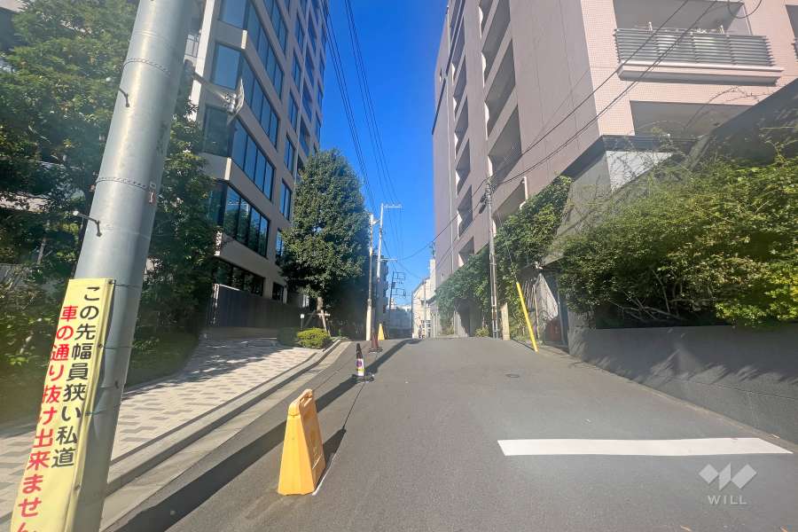 敷地東側の前面道路（南側から）