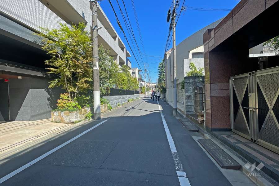 敷地東側の前面道路（南側から）