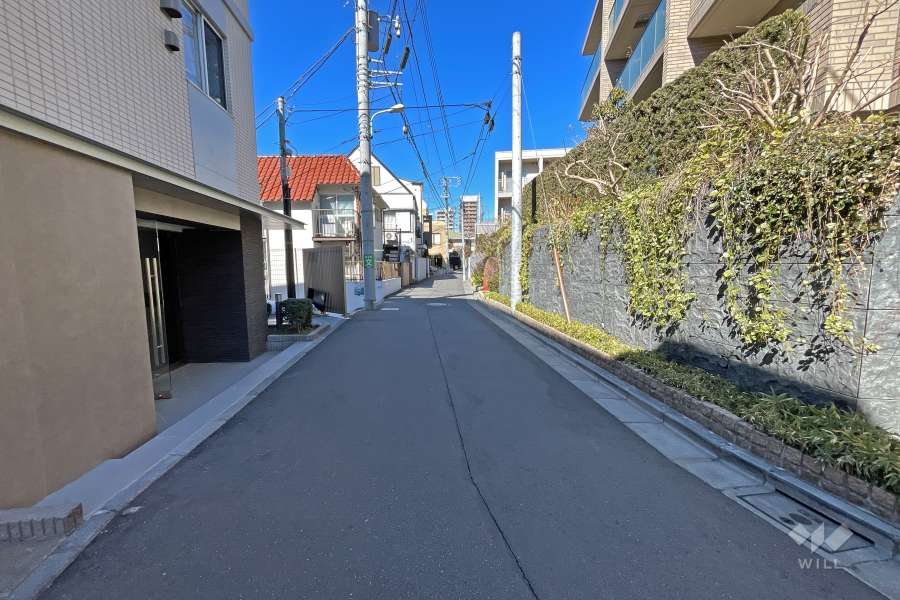 敷地の北側前面道路（東側から）