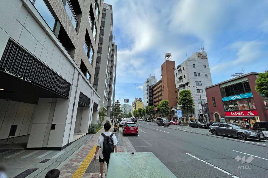 敷地東側の前面道路（南側から）