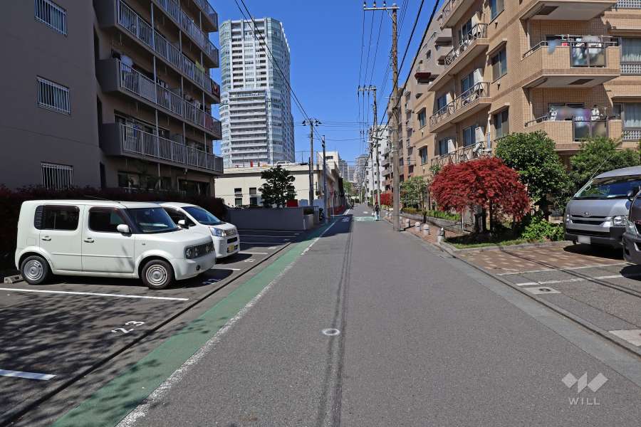 敷地西側の前面道路（南側から）