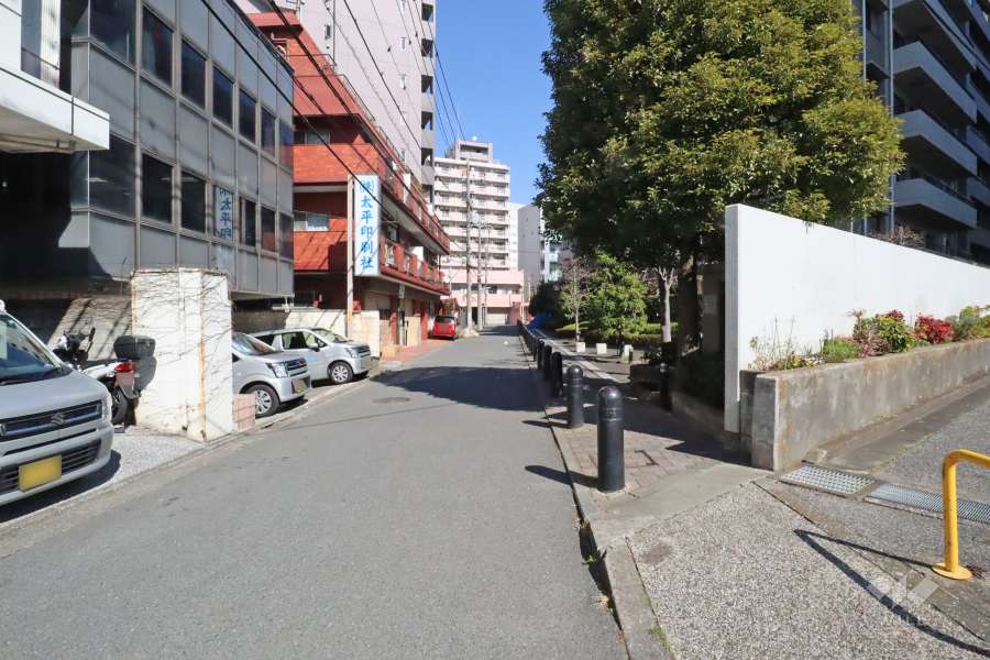 敷地北西の前面道路(南西側から)