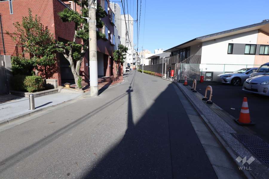 敷地東側の前面道路（南側から）