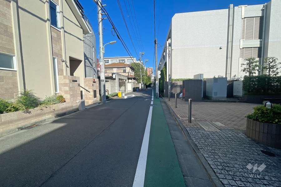 敷地西側の前面道路（南側から）