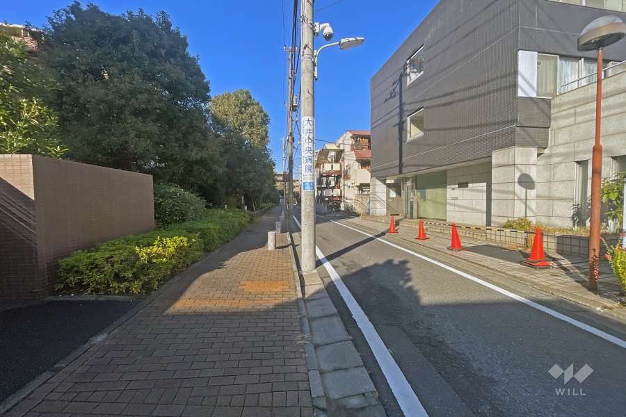 敷地の北側前面道路（東側から）