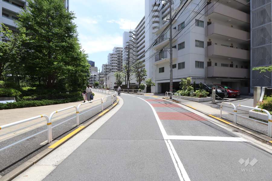 敷地西側の前面道路