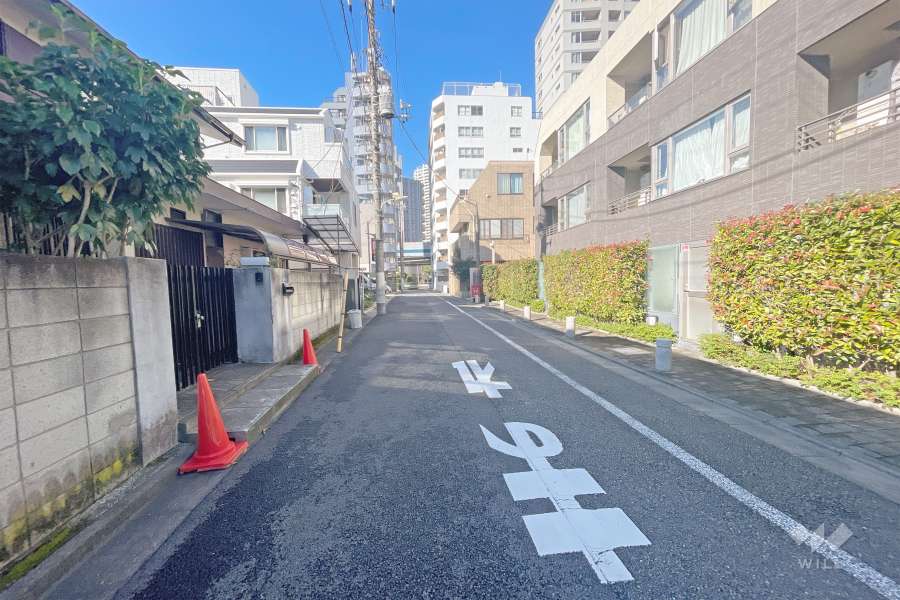 敷地南側の前面道路（東側から）