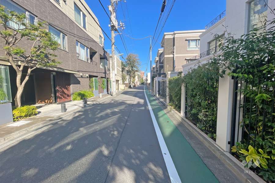 敷地東側の前面道路（南側から）