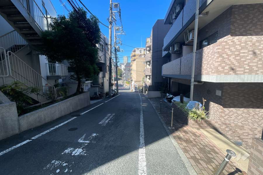 敷地南側の前面道路(東側から)