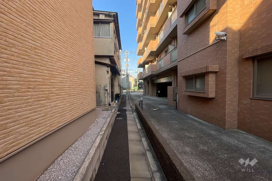 敷地西側の前面道路