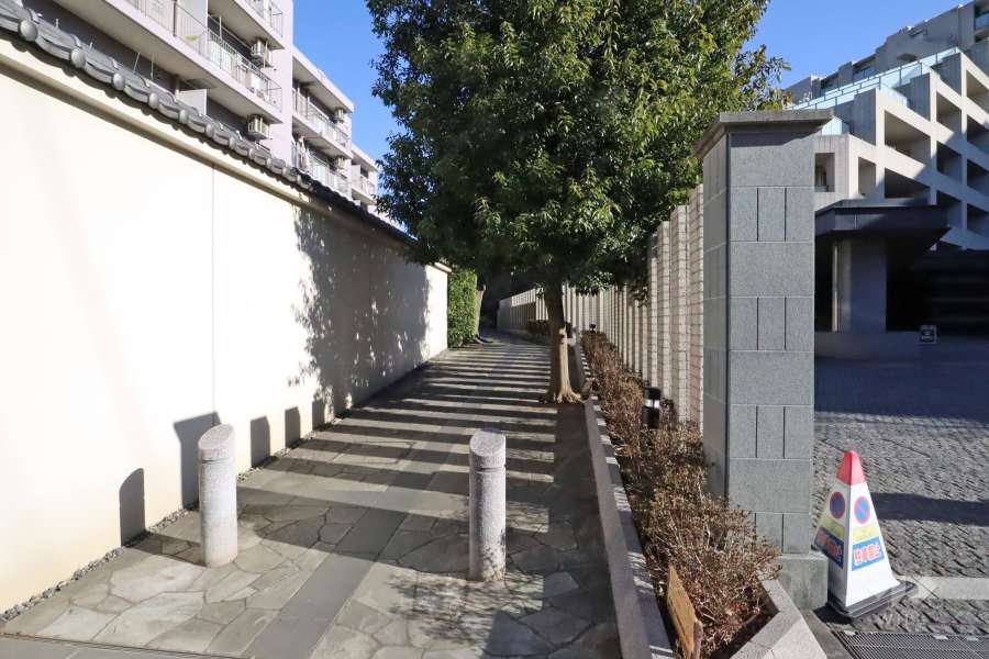 敷地北東側の前面道路（北西側から）