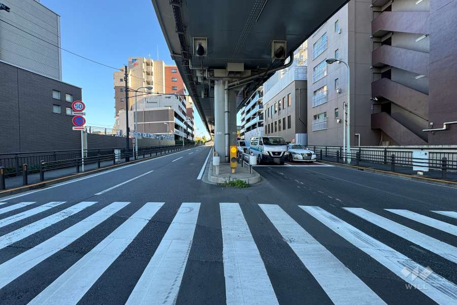 敷地北側の前面道路（西側から）