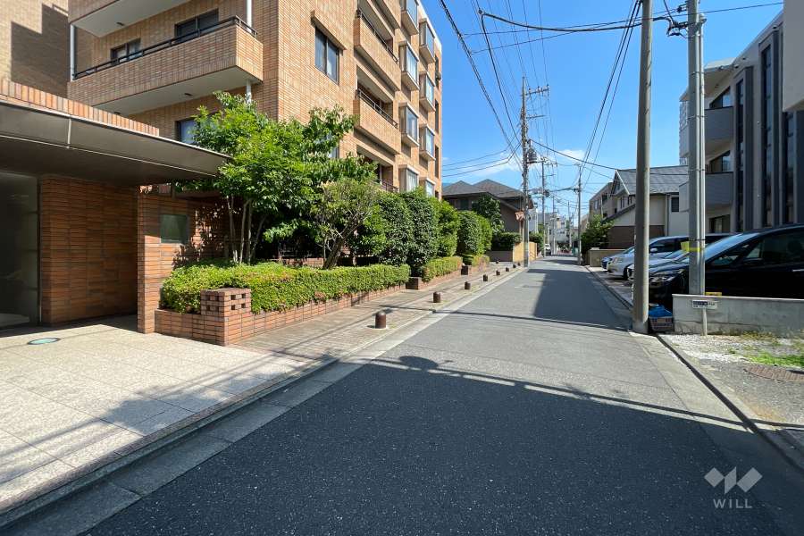 敷地西側の前面道路