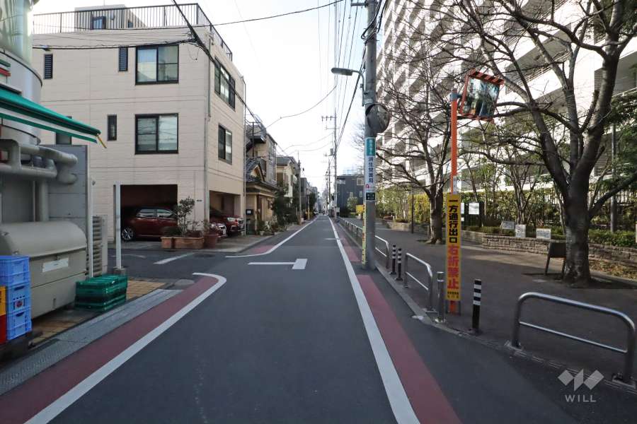 敷地の南側前面道路(東側から)