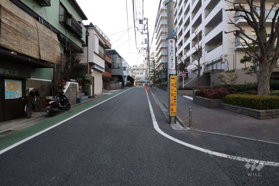 敷地の東側前面道路(北側から)