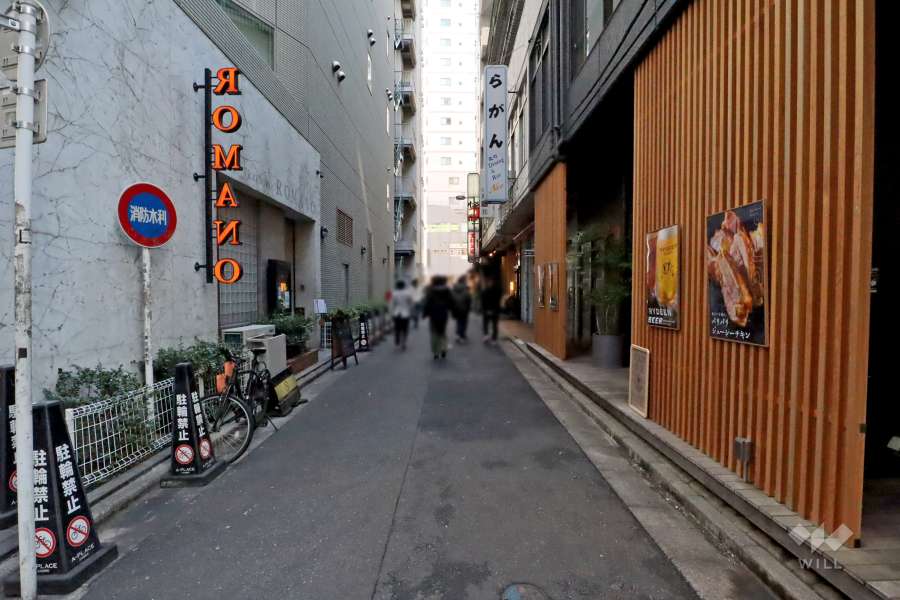 敷地北東側の前面道路