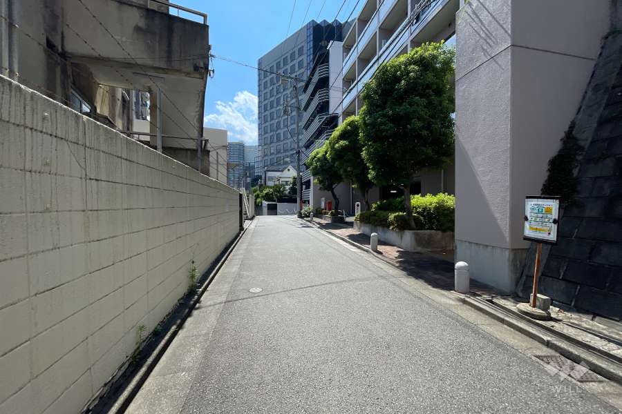 敷地南側の前面道路（東側から）