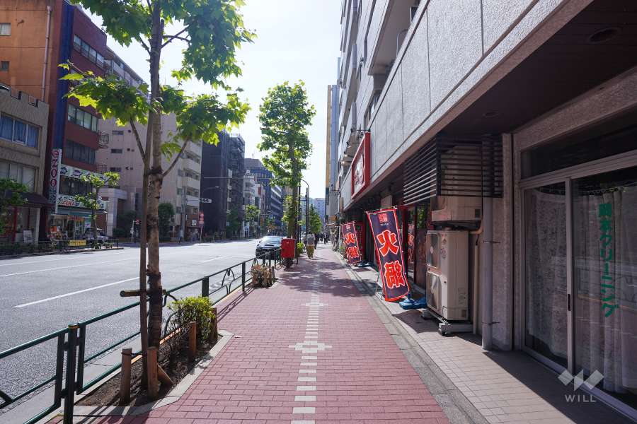 敷地南側の前面道路（東側から）