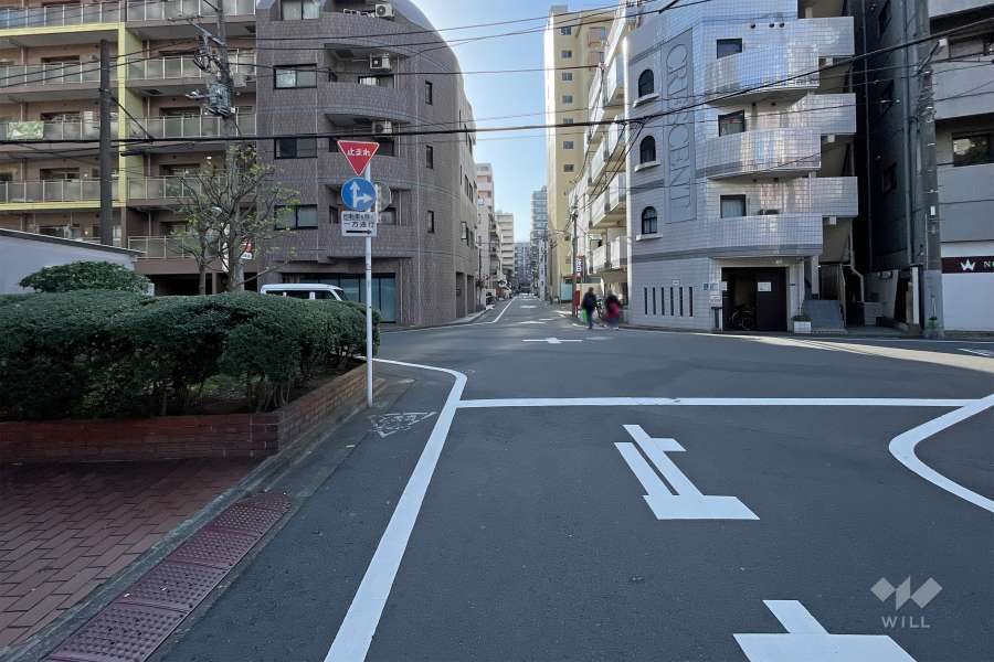 敷地北側の前面道路（東側から）