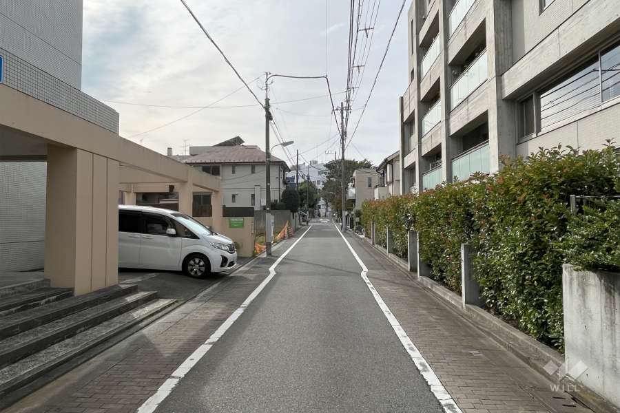 敷地南側の前面道路（東側から）