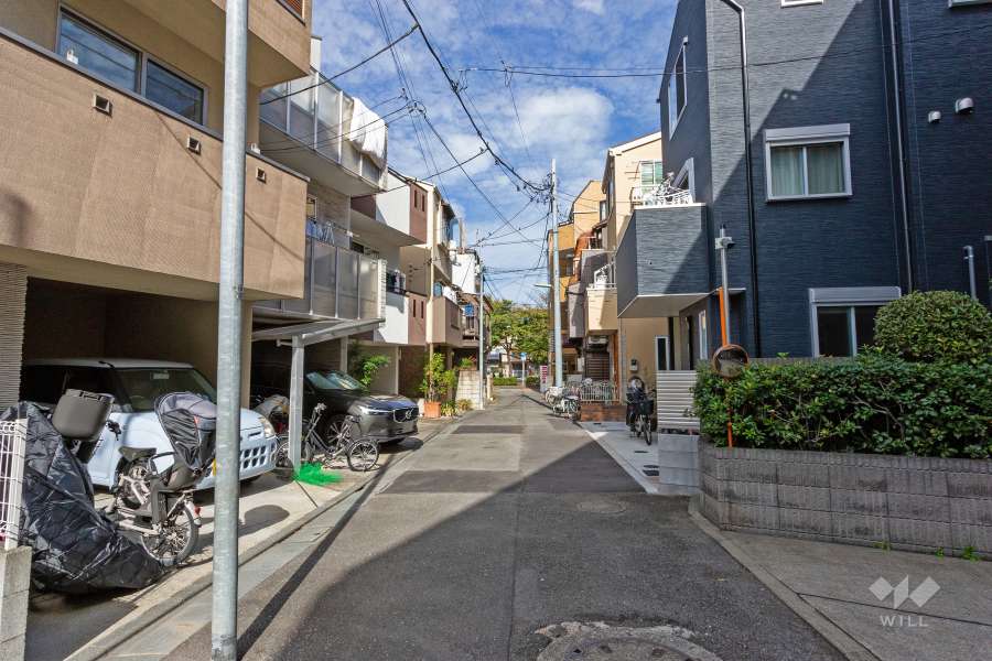 敷地北側の前面道路（西側から）
