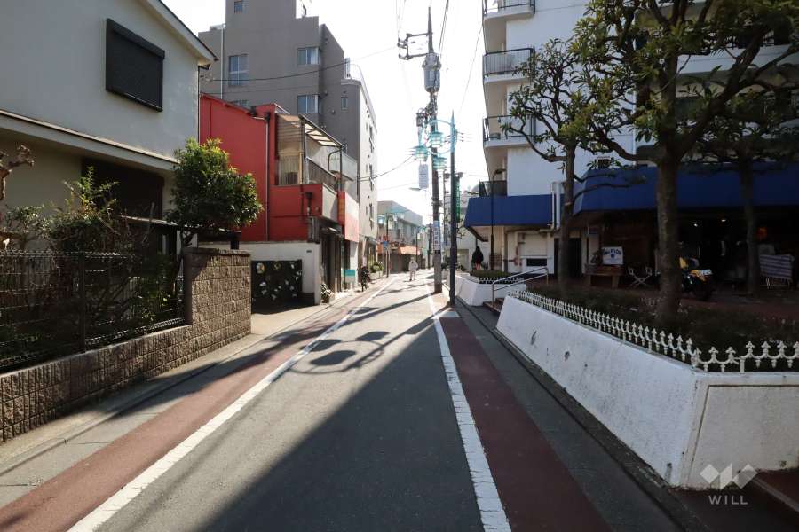敷地東側の前面道路(北側から)