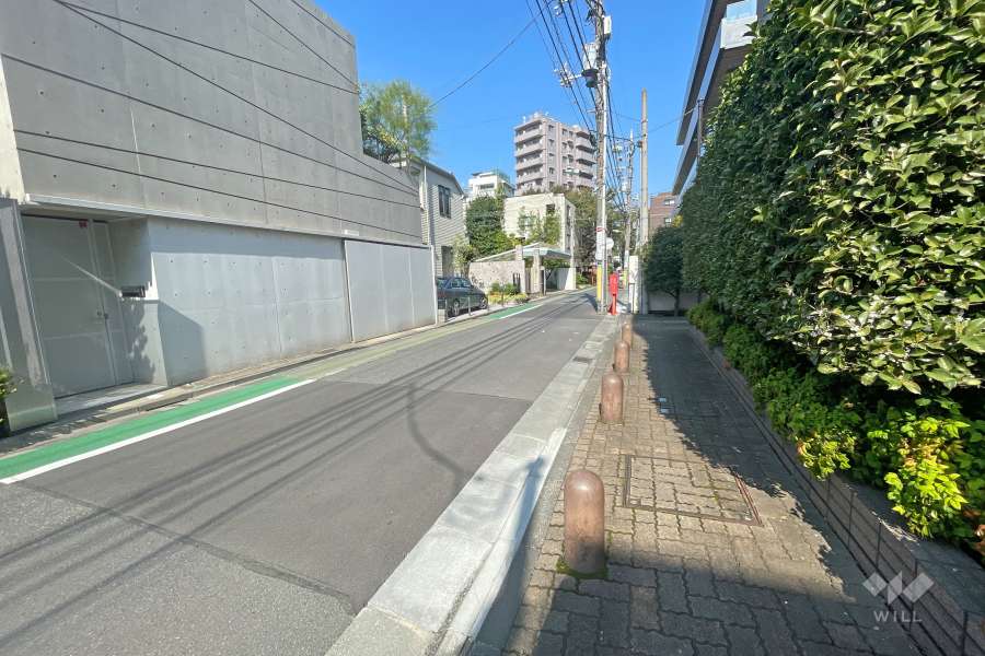 敷地西側の前面道路（南側から）