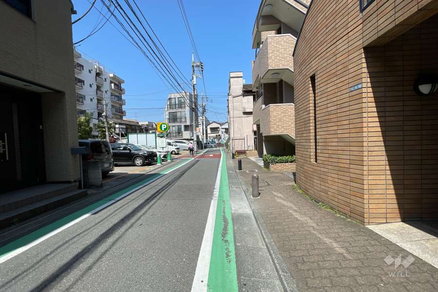 敷地西側の前面道路（南側から）