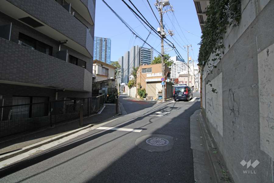 敷地東側の前面道路。