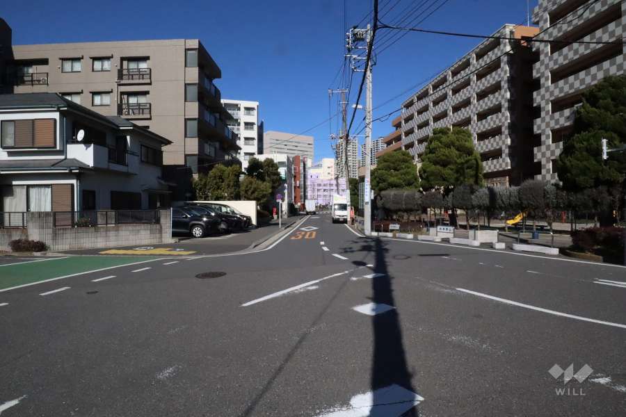 敷地東側の前面道路(南側から)