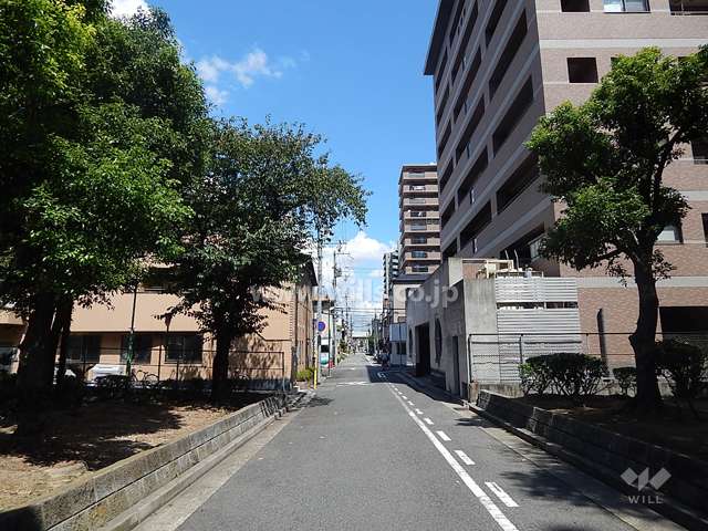 敷地西側の前面道路