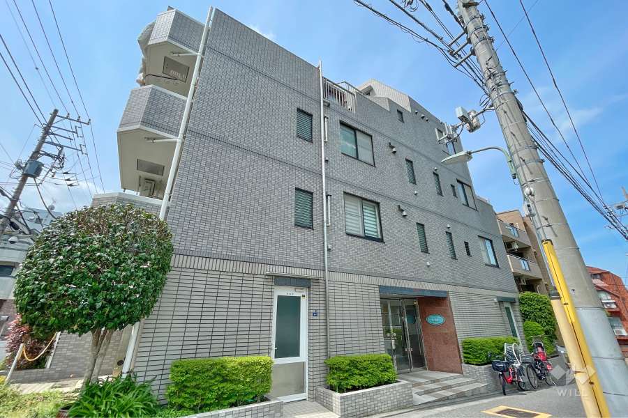 ワールドパレス不動前２の外観（北東側から）