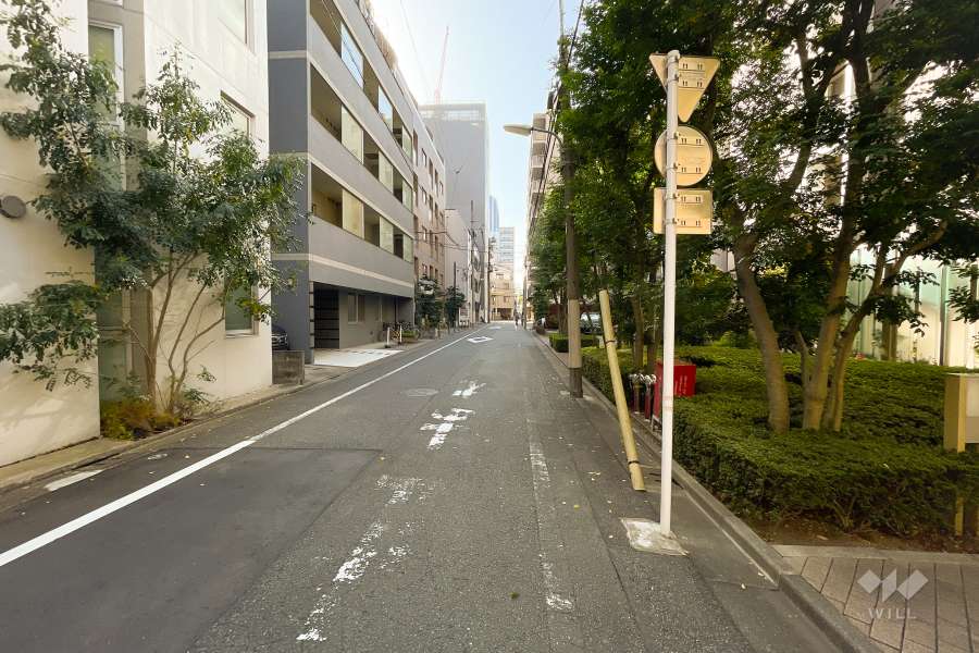 敷地南側の前面道路（東側から）