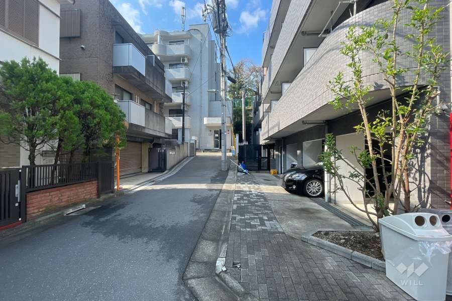 敷地の西側前面道路（南側から）
