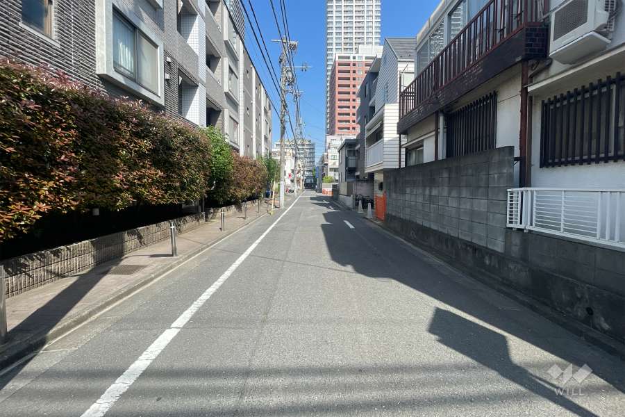 敷地北東側の洗面道路（南東側から）