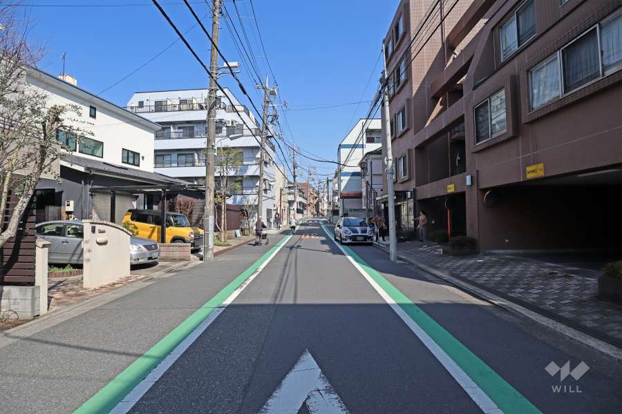 敷地北側前面道路(西側から)