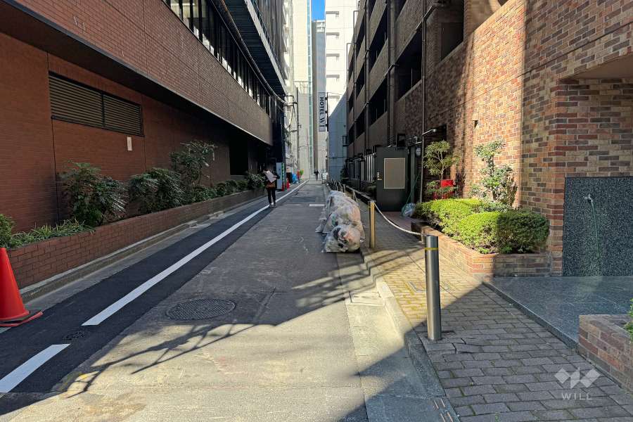 敷地南側の前面道路（東側から）