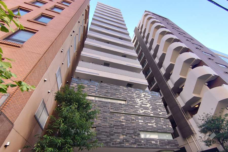 リシェ五反田スカイビューの外観（北西側から）