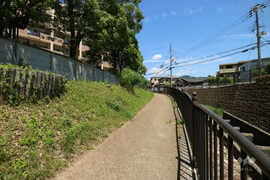 荒神川沿いの遊歩道