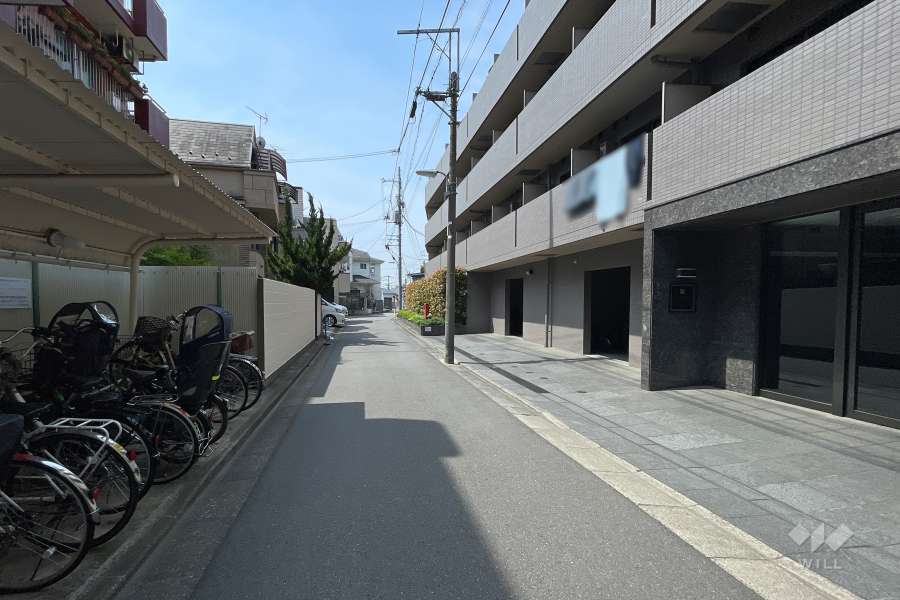 敷地東側の前面道路