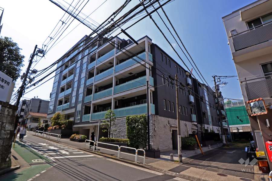 プレミスト不動前の外観（北東側から）