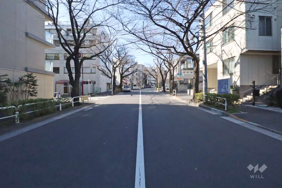 敷地北西側の前面道路