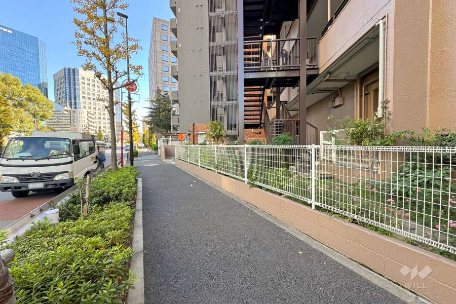 敷地北側の前面道路（西側から）