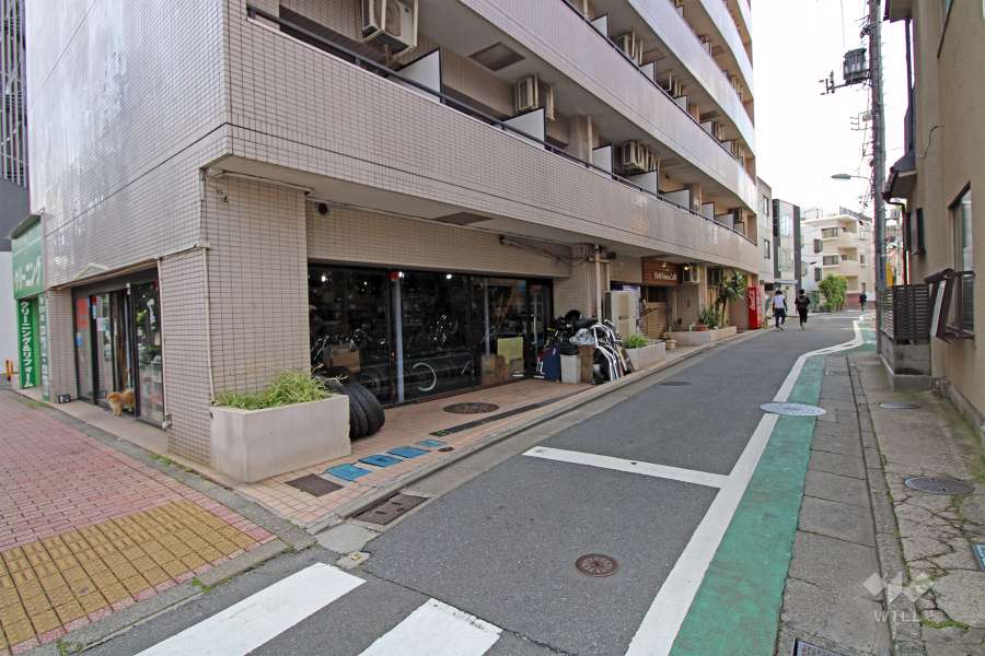 敷地東側の前面道路（南側から）