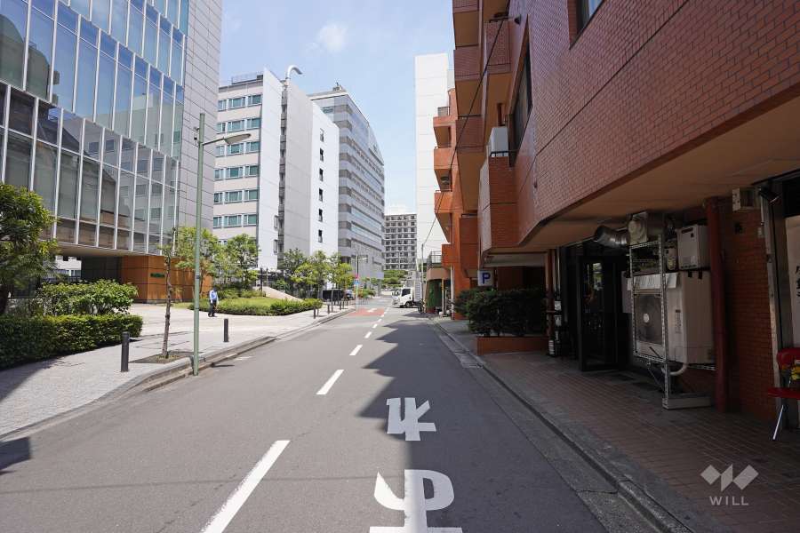 敷地西側の前面道路