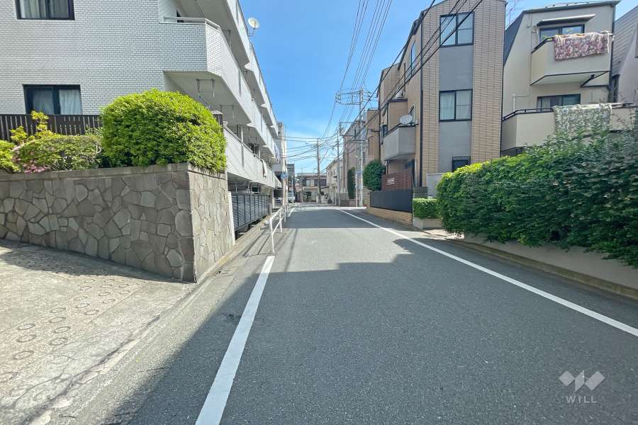敷地東側の前面道路（南側から）