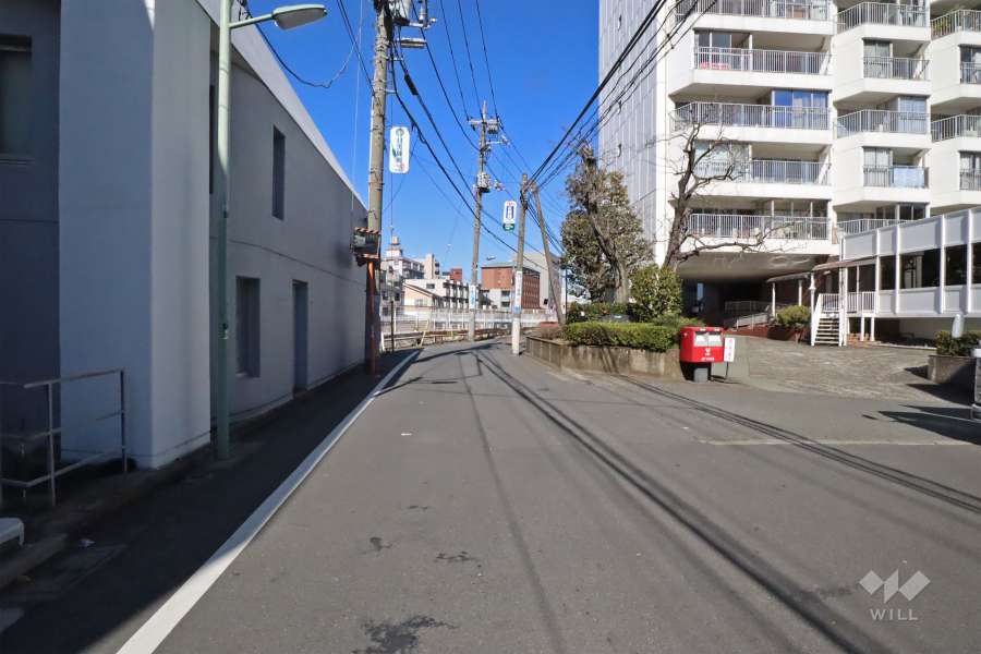 敷地西側の前面道路(側から)